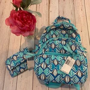 Vera Bradley Go Fish Backpack & Euro Wallet